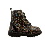 Primigi 6909611 Μποτάκι για κορίτσι δερμάτινο Φλοράλ/Μαύρο
