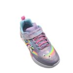 Skechers 302298L/LVMT  Αθλητικό με φωτάκια Μονόκερος για κορίτσι σε ύφασμα με συνθετικό δέρμα Πολύχρωμο/Μώβ-Λιλά - Image 3