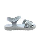 Ricco A30259V3 Πέδιλο για κορίτσι δερμάτινο Ασημί-Λευκό