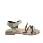 Ricco A30266P4 Πέδιλο για κορίτσι δερμάτινο Glitter Lila-Ρόζ/Nude