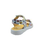 DS 230 Πέδιλο για κορίτσι δερμάτινο Λευκό-Πολύχρωμο - Image 2