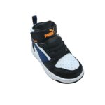 Puma Rebound V6 Mid AC+Inf 396542 31 Αθλητικό μποτάκι για αγόρι σε συνθετικό οικολογικό δέρμα Λευκό-Μπλέ-Μαύρο - Image 3