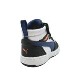 Puma Rebound V6 Mid AC+Inf 396542 31 Αθλητικό μποτάκι για αγόρι σε συνθετικό οικολογικό δέρμα Λευκό-Μπλέ-Μαύρο - Image 2