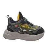 Bull Boys SPINOSAURO DNAL5100-NEVE Αθλητικό Sneaker με φωτάκια για αγόρι σε συνθετικό υλικό και αδιαβροχοποιημένο ύφασμα Μαύρο/Χακί