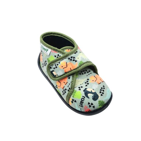 Comfy GALIA PVT 1170 Παντοφλάκι για αγόρι σε ύφασμα Πολύχρωμο-Πράσινο/Γκρί