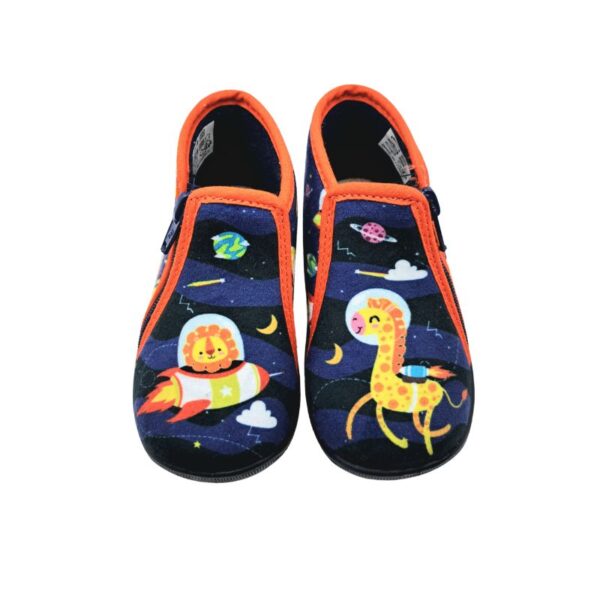 Comfy GRAF SBPVT 1194 Παντοφλάκι για αγόρι σε ύφασμα Πορτοκαλί-Μπλέ