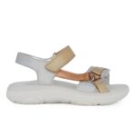 Primigi 1390600 Sneaker Πέδιλο για κορίτσι δερμάτινο Nude-Ασημί-Πλατινέ