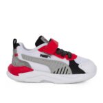 Puma X-Ray 3LT MID 90s 26 AC+Inf 405025 01 Αθλητικό για αγόρι σε συνθετικό υλικό κι ύφασμα Κόκκινο-Γκρί-Λευκό