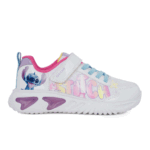 Geox J ASSISTER J65E9B 0AN02 CO653 Αθλητικό Sneaker με φωτάκια On/Off για κορίτσι σε συνθετικό δέρμα και ύφασμα Λευκό