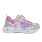 Lelli Kelly STELLA LKAL5635 AG01 Sneaker για κορίτσι με φωτάκια και σε συνθετικό δέρμα και ύφασμα Λιλά- Ασημί