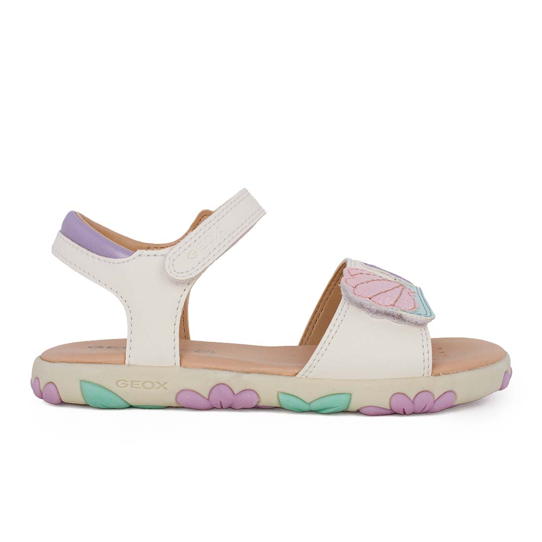 IMG_5566-1 Geox J SANDAL HAITI J658ZB 05402 C0814 Πέδιλο για κορίτσι δερμάτινο Ροζ-Λευκό - Image 1