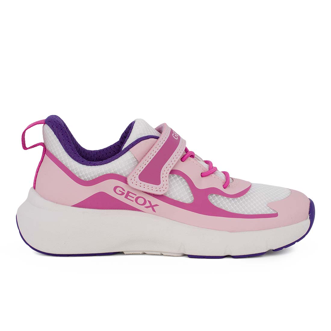 IMG_5604-1 Geox J PRO-RAN J65PAC 01454 C0550 Αθλητικό Sneaker για κορίτσι σε συνθετικό υλικό και ύφασμα Λευκό-Ροζ - Image 1