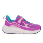 Geox J PRO-RAN J65PAC 01454 C8329 Αθλητικό Sneaker για κορίτσι σε συνθετικό υλικό και ύφασμα Λευκό-Λιλά/Μωβ